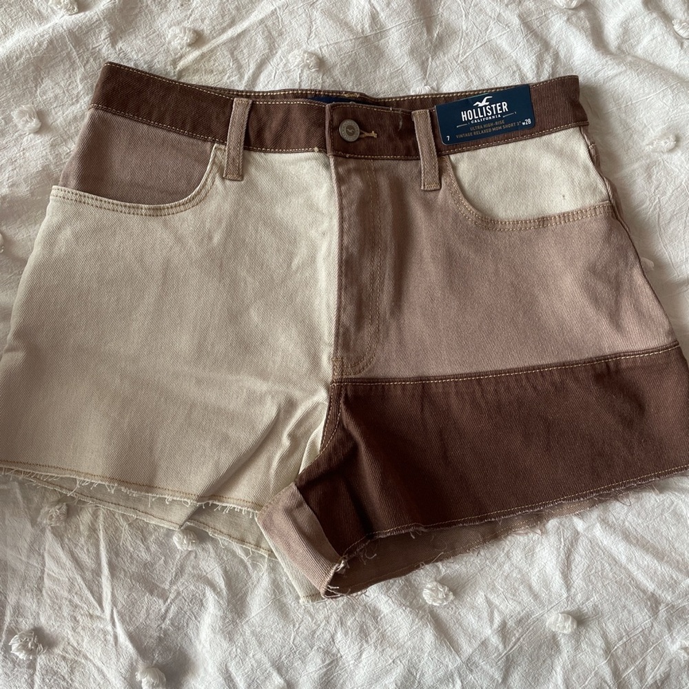 Brand New Hollister Patch-work shorts Size 7